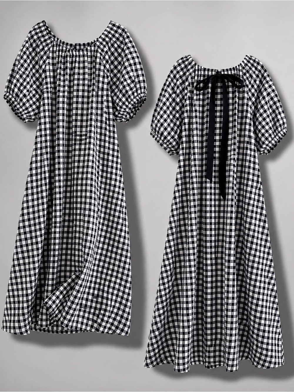 Black & White Gingham Cotton Maxi Dress Cottageco… - image 1